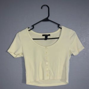 forever 21 cute yellow crop top
